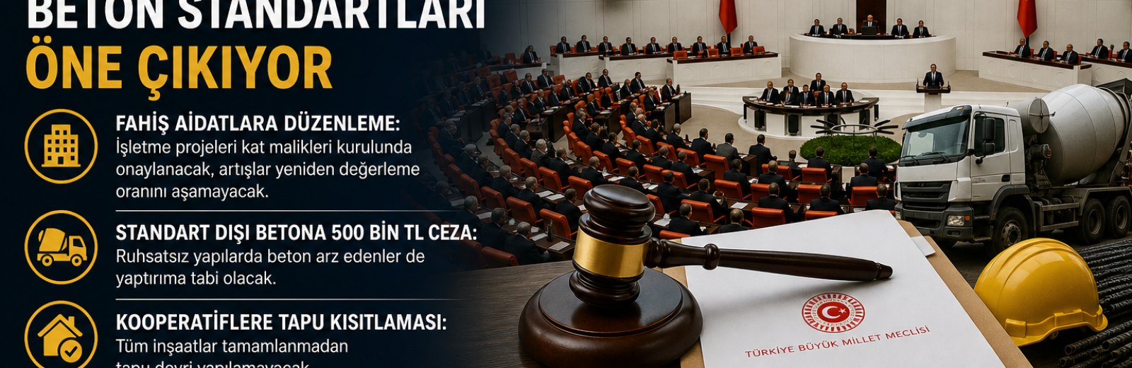 TBMM Gündemi: Aidat Düzenlemesi, Yapı Denetimi ve Beton Standartları Öne Çıkıyor
